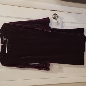 Tommy Hilfiger Dress Women’s 10 Purple Velvet 3/4 Bell Sleeve